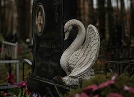 фото Памятник с лебедем: символика, композиция и варианты для женских мемориалов